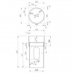 Раковина отдельностоящая прозрачная ABBER Kristall AT2701Rubin-H красная