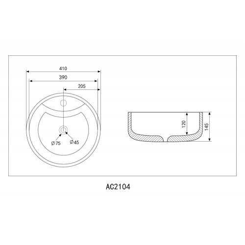 Раковина накладная ABBER Bequem AC2104 белая