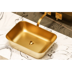 Раковина накладная ABBER Rechteck AC2200MMG золото матовое