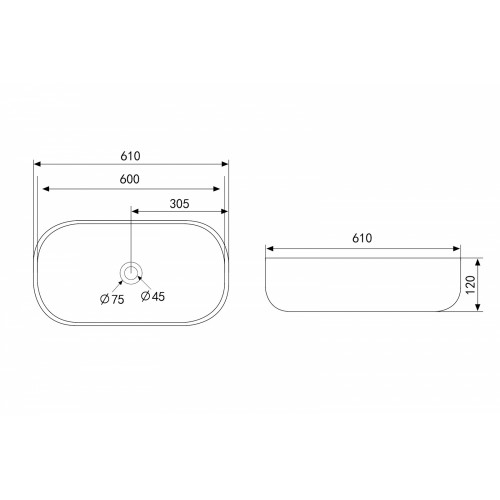 Раковина накладная ABBER Rechteck AC2209 белая
