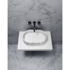 Раковина накладная ABBER Stein AS2655 белая матовая