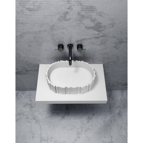 Раковина накладная ABBER Stein AS2655 белая матовая