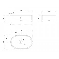 Раковина накладная ABBER Stein AS2655 белая матовая