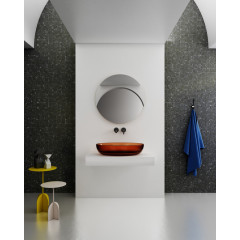 Раковина накладная прозрачная ABBER Kristall AT2801Opal коричневая