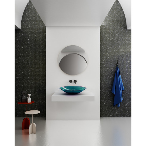 Раковина накладная прозрачная ABBER Kristall AT2812Aquamarin бирюзовая