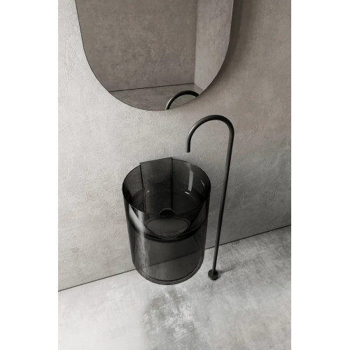 Раковина подвесная прозрачная ABBER Kristall AT2704Onyx черная