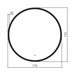 Зеркало ABBER Mond AG6204SCB-0.77 с подсветкой, бесконтактный выключатель, диммер, черный