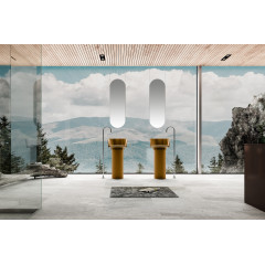 Раковина отдельностоящая прозрачная ABBER Kristall AT2702Vesuvian оливковая