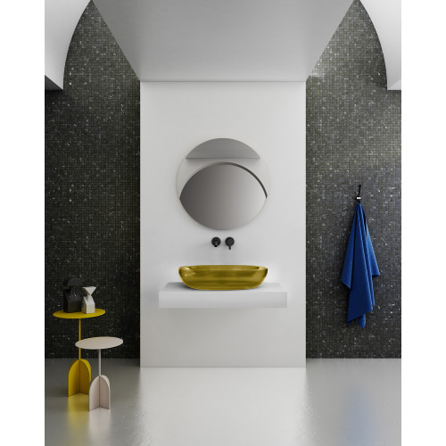 Раковина накладная прозрачная ABBER Kristall AT2801Vesuvian оливковая