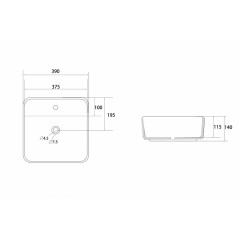 Раковина накладная ABBER Rechteck AC2215 белая