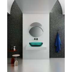 Раковина накладная прозрачная ABBER Kristall AT2805Aquamarin бирюзовая