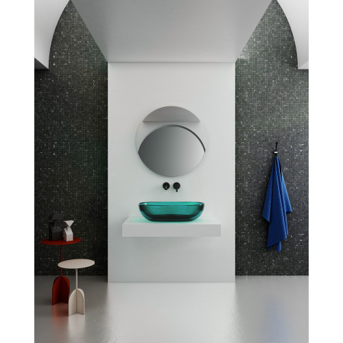 Раковина накладная прозрачная ABBER Kristall AT2805Aquamarin бирюзовая