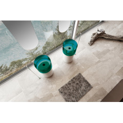 Раковина отдельностоящая прозрачная ABBER Kristall AT2701White-Aquamarin белый/бирюзовый