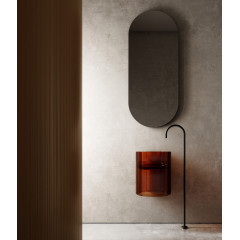 Раковина подвесная прозрачная ABBER Kristall AT2704Opal коричневая