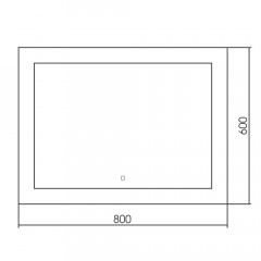 Зеркало ABBER See AG6107S-0.8 с подсветкой, сенсорный выключатель, диммер