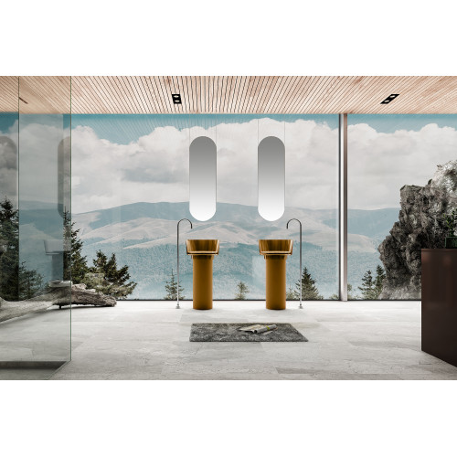 Раковина отдельностоящая прозрачная ABBER Kristall AT2702Vesuvian-H оливковая