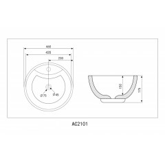 Раковина накладная ABBER Bequem AC2101 белая