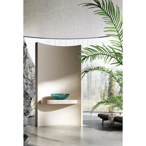 Раковина накладная прозрачная ABBER Kristall AT2802Aquamarin бирюзовая