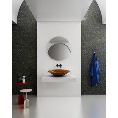 Раковина накладная прозрачная ABBER Kristall AT2812Opal коричневая