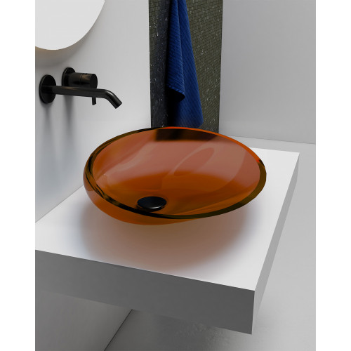 Раковина накладная прозрачная ABBER Kristall AT2812Opal коричневая