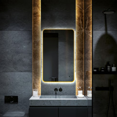 Зеркало ABBER See AG6112SCG с подсветкой, бесконтактный выключатель, диммер, золото