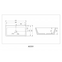 Раковина накладная ABBER Rechteck AC2201 белая