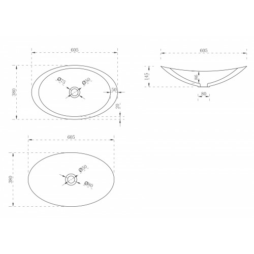 Раковина накладная ABBER Stein AS2606 белая матовая