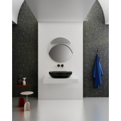 Раковина накладная прозрачная ABBER Kristall AT2805Onyx черная