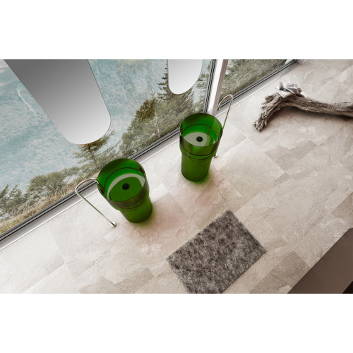 Раковина отдельностоящая прозрачная ABBER Kristall AT2701Emerald зеленая