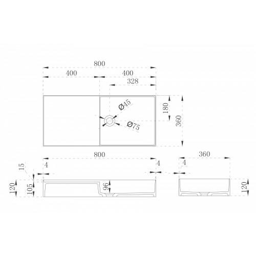Раковина подвесная ABBER Stein AS2648 белая матовая