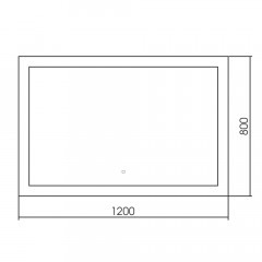 Зеркало ABBER See AG6107SXL-1.2 с подсветкой, сенсорный выключатель, диммер