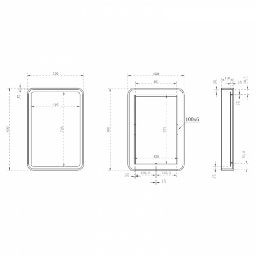 Зеркало для ванной ABBER Kristall AT6701Opal с подсветкой