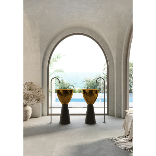 Раковина отдельностоящая прозрачная ABBER Kristall AT2703Black-Vesuvian черный/оливковый