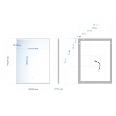 Зеркало ABBER See AG6108S-0.6 с подсветкой, сенсорный выключатель, диммер