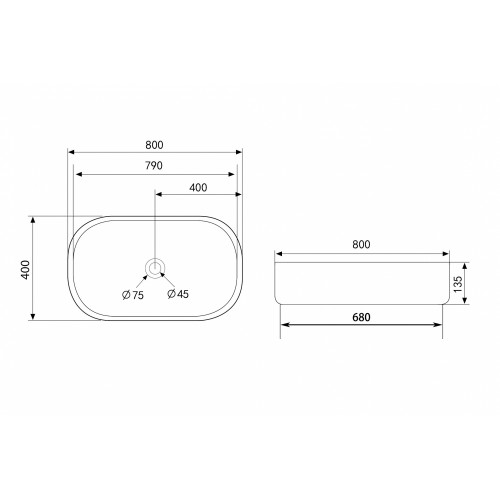 Раковина накладная ABBER Bequem AC2110MW белая матовая