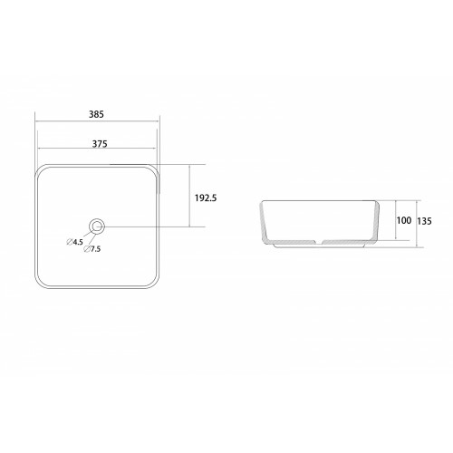 Раковина накладная ABBER Rechteck AC2211MB черная матовая