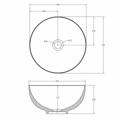 Раковина накладная ABBER Stein AS2617 белая матовая