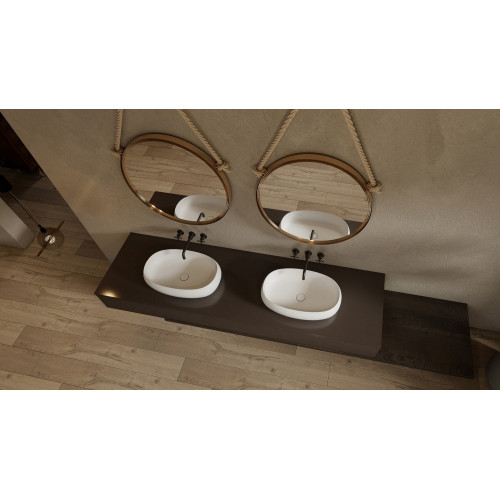 Раковина накладная ABBER Stein AS2632 белая матовая