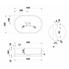 Раковина накладная ABBER Stein AS2650 белая матовая