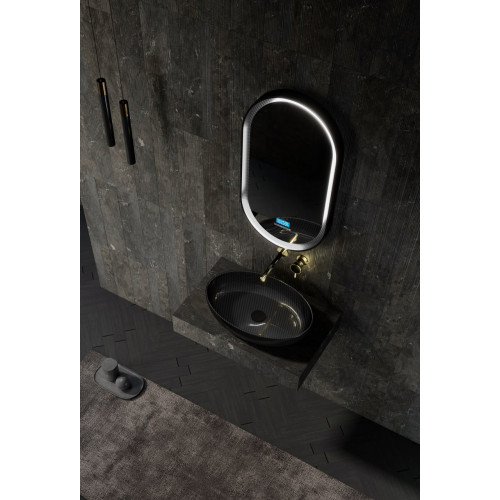 Раковина накладная карбоновая ABBER Karbon AK2041 черная