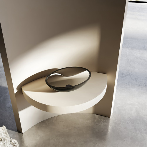 Раковина накладная прозрачная ABBER Kristall AT2802Onyx черная