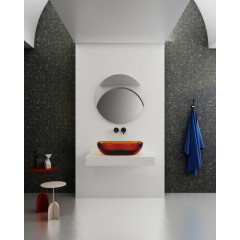 Раковина накладная прозрачная ABBER Kristall AT2805Opal коричневая