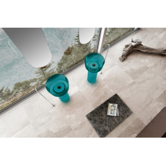 Раковина отдельностоящая прозрачная ABBER Kristall AT2702Aquamarin-H бирюзовая