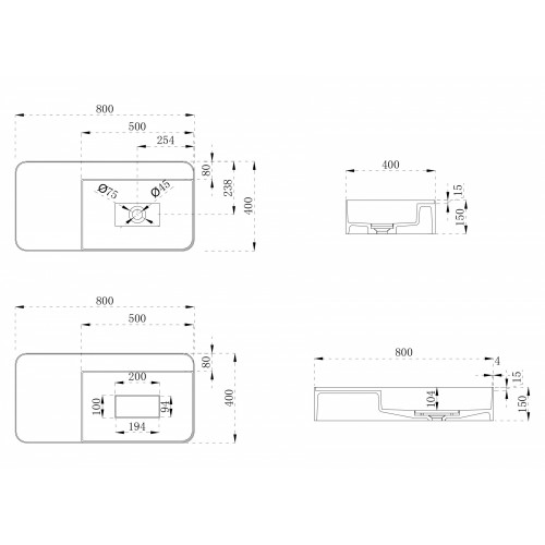 Раковина подвесная ABBER Stein AS2627-0.8 белая матовая
