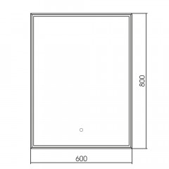 Зеркало ABBER See AG6108S-0.6 с подсветкой, сенсорный выключатель, диммер