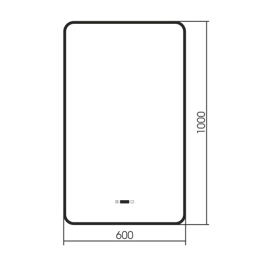 Зеркало ABBER See AG6114SWHB с подсветкой, сенсорный выключатель, диммер, часы, подогрев, черный