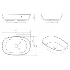 Раковина накладная прозрачная ABBER Kristall AT2805Rubin красная