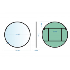 Зеркало ABBER Mond AG6201B без подсветки, металлическая рама, черный