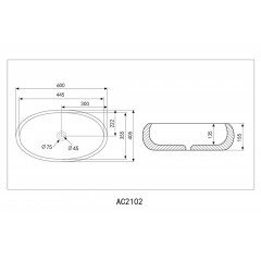 Раковина накладная ABBER Bequem AC2102MB черная матовая