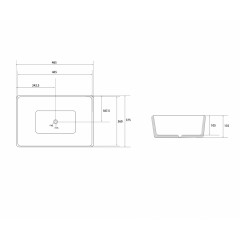 Раковина накладная ABBER Rechteck AC2212BG матовое золото с черным